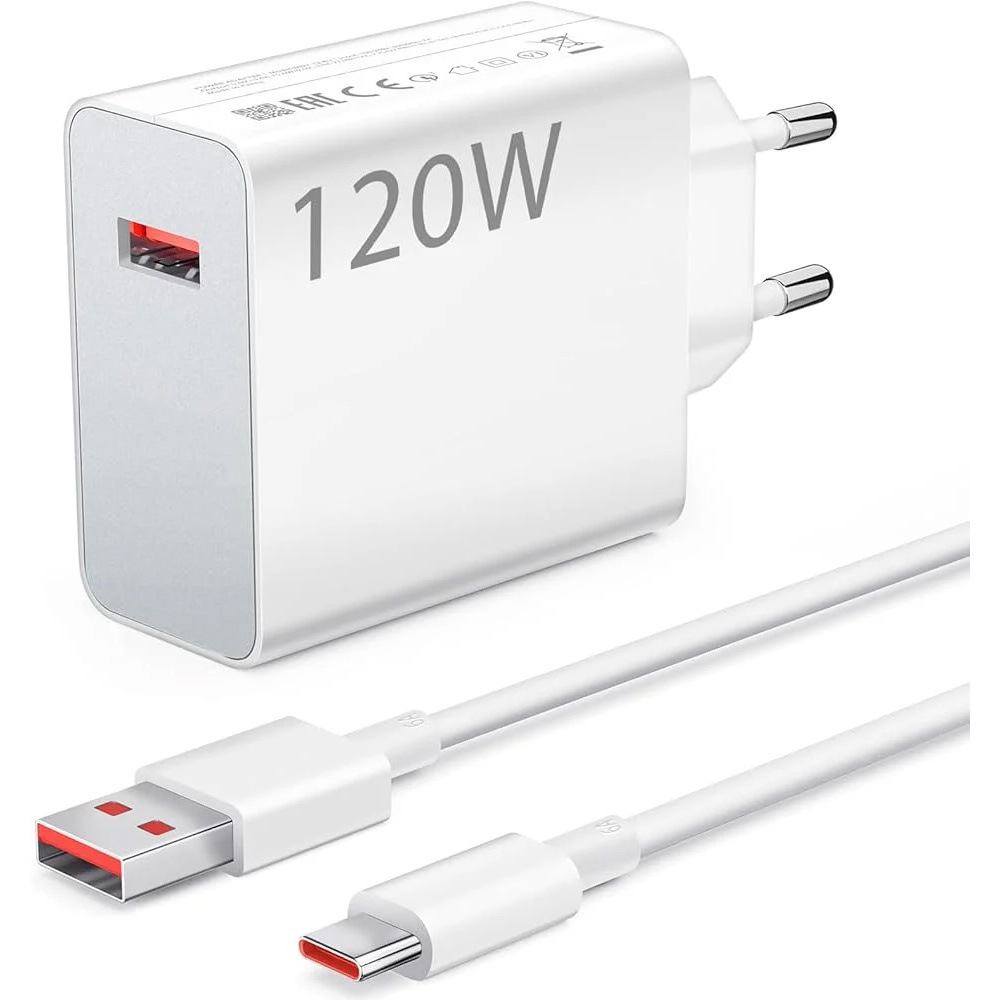 Cargador Xiaomi 120W HyperCharge Combo - Puerto USB Tipo A Cargador Xiaomi 120W HyperCharge Combo - Puerto USB Tipo A