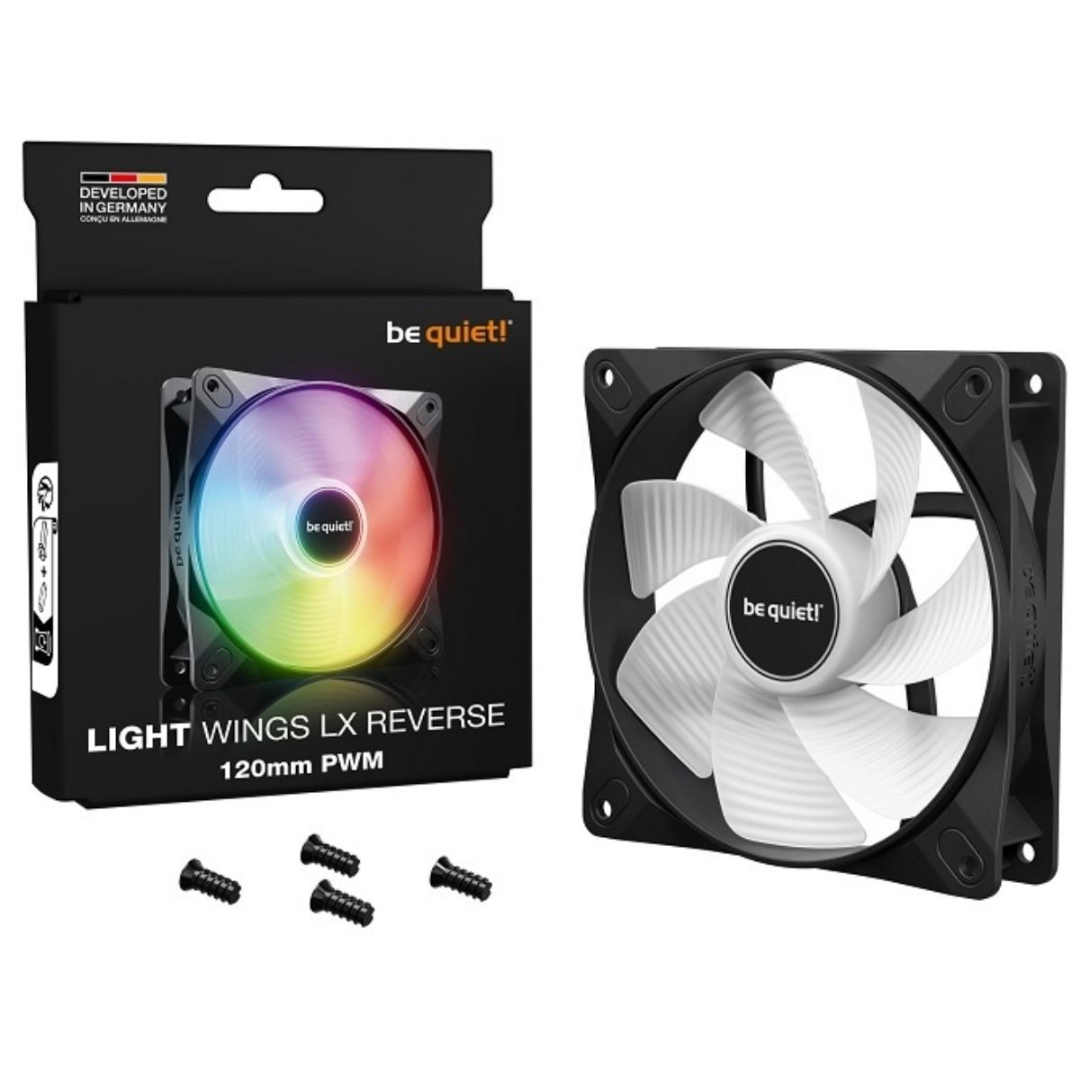 Copia - Fan Gamer be quiet! Light Wings LX 120mm PWM HS - Gran rendimiento e iluminación RGB