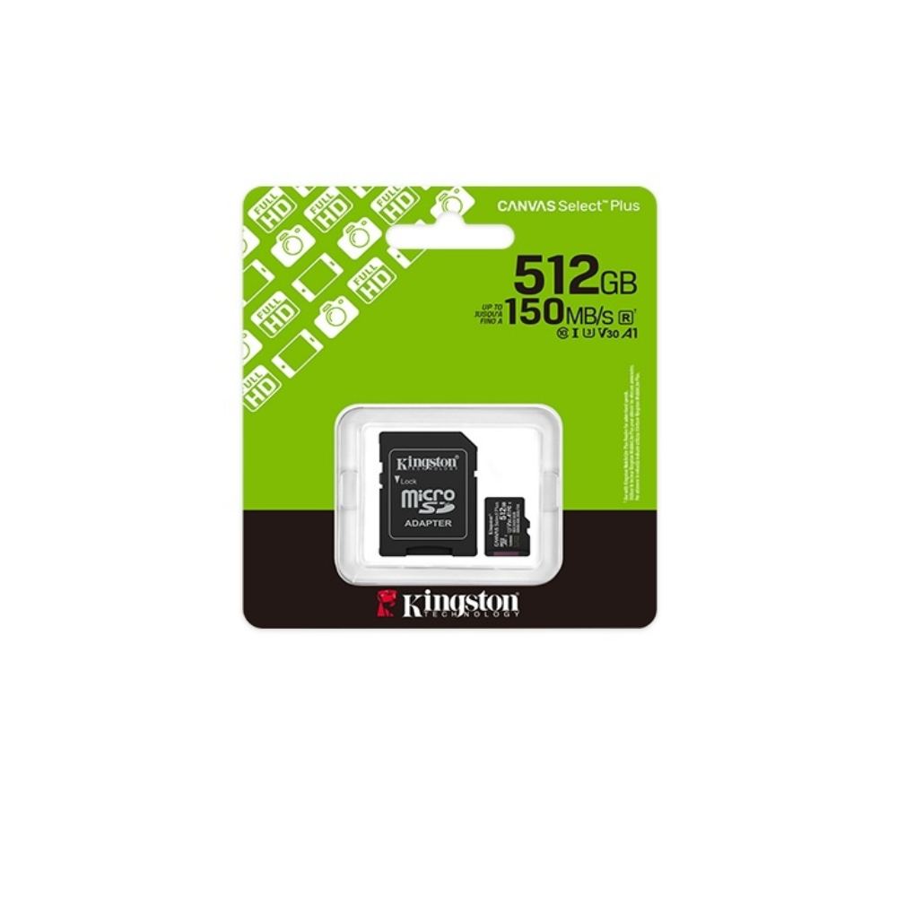 Memoria MicroSD Kingston Select Plus 512GB hasta 150 MB/s2 Memoria MicroSD Kingston Select Plus 512GB hasta 150 MB/s2