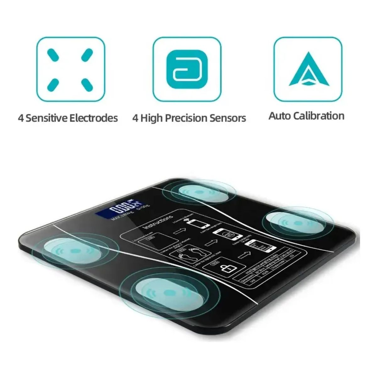 Bascula Digital Con App Para Monitoreo De Peso Color Negro Bascula Digital Con App Para Monitoreo De Peso Color Negro