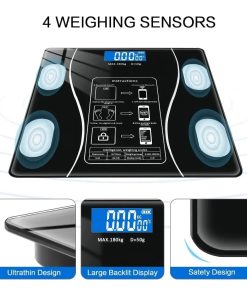 Bascula Digital Con App Para Monitoreo De Peso Color Negro