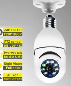 Camara Seguridad Lampara Espia Wifi 5g Panorámica 1080 Audio