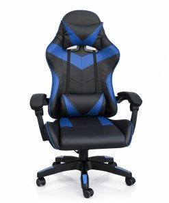 Copia - Silla Gamer Ergonómica Cuero Sintético Masaje Lumbar negro y blanca