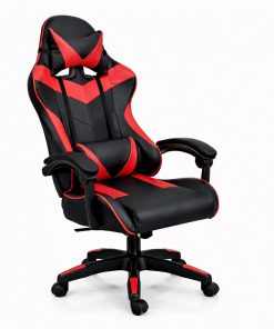Copia - Silla Gamer Ergonómica Cuero Sintético Masaje Lumbar negro y blanca