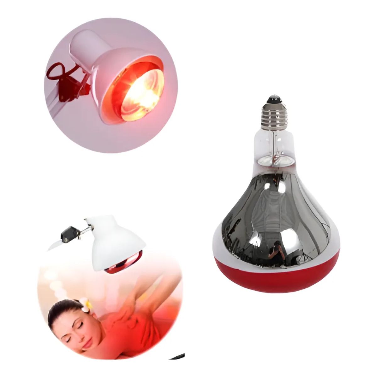 Lámpara de fisioterapia infrarroja 250 W, rosca E27 luz roja Lámpara de fisioterapia infrarroja 250 W, rosca E27 luz roja