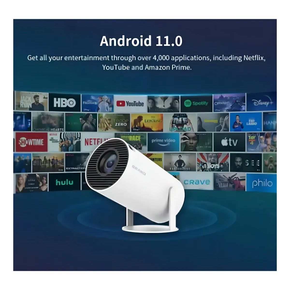 Mini Proyector Portátil Wifi Bt Control Remoto Color Blanco