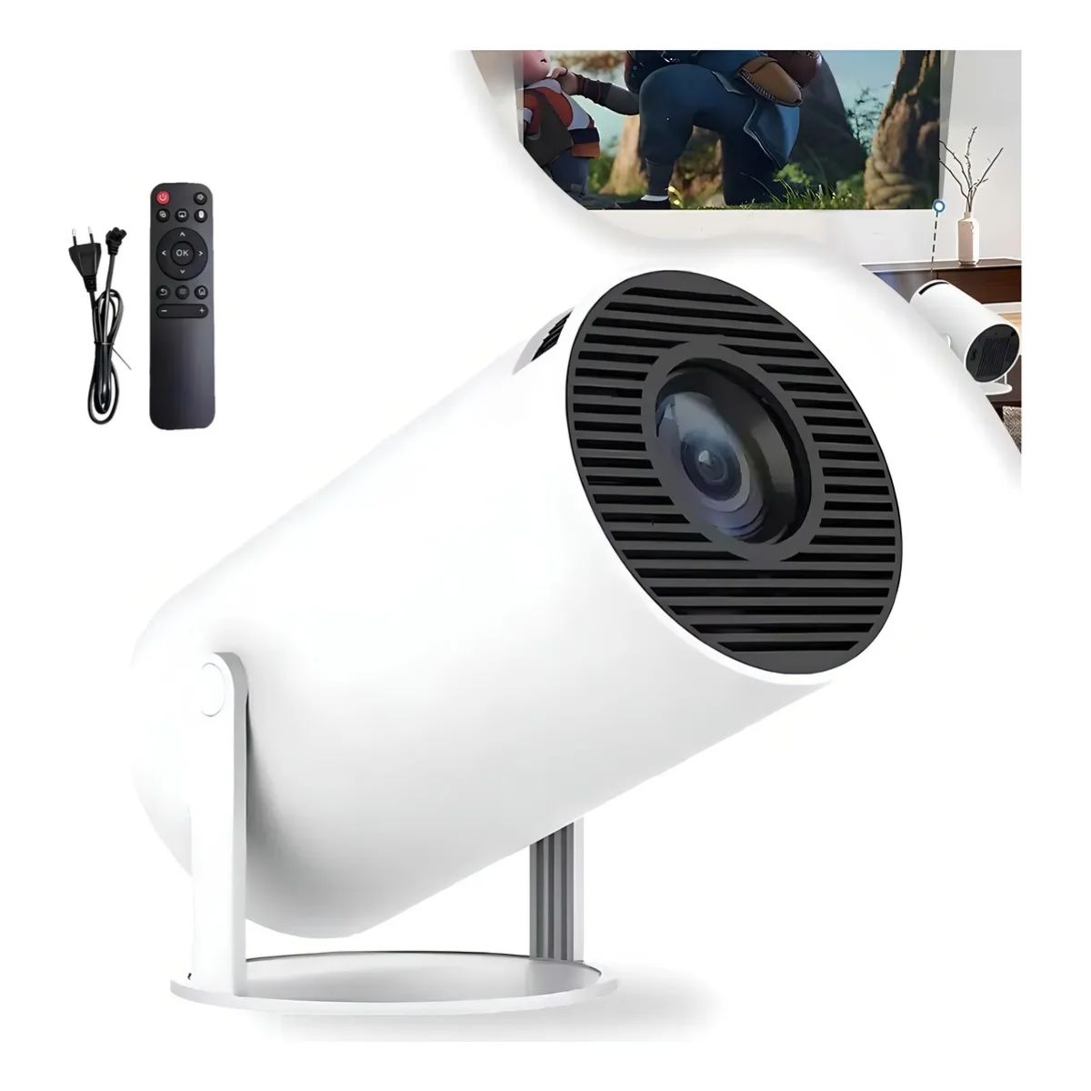 Mini Proyector Portátil Wifi Bt Control Remoto Color Blanco