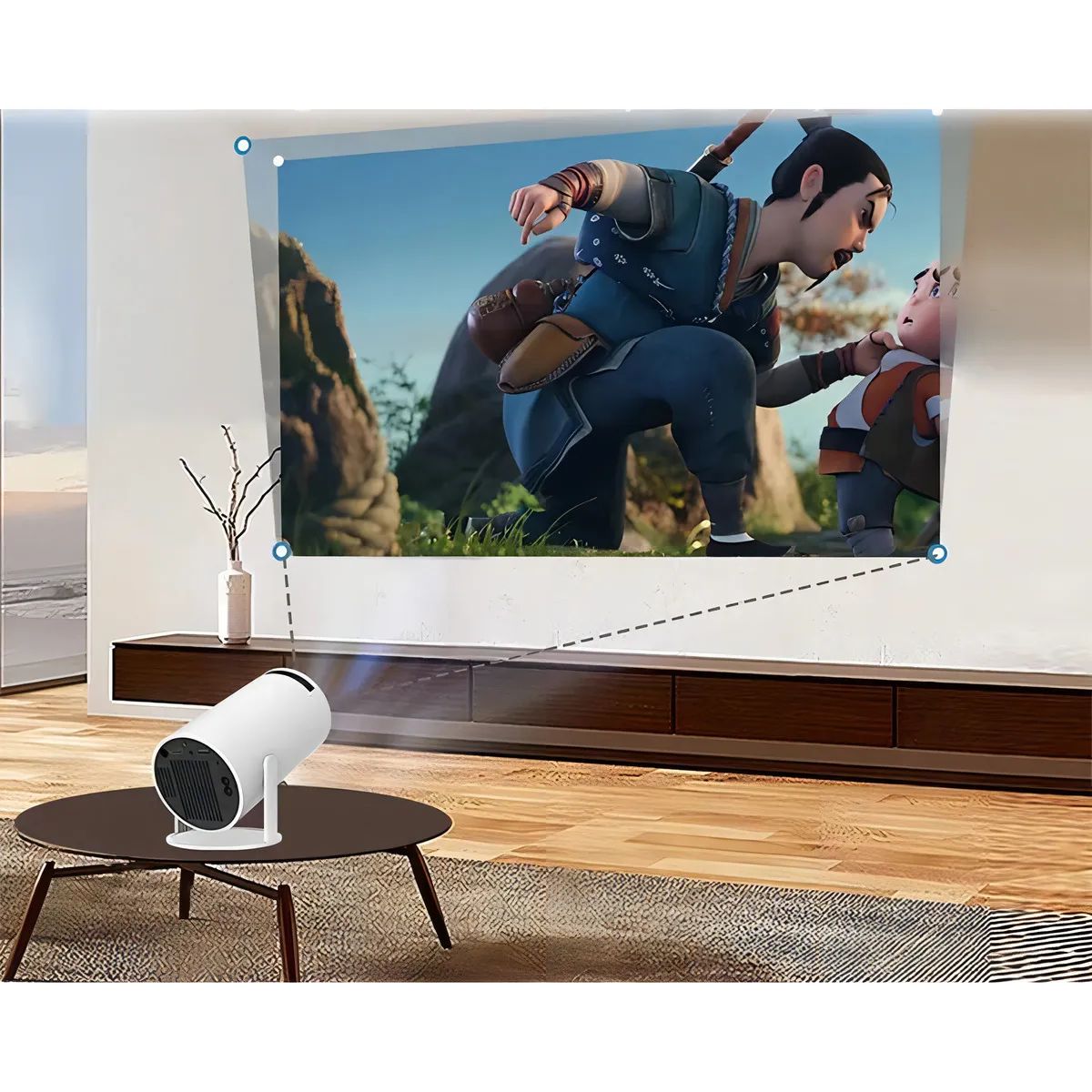 Mini Proyector Portátil Wifi Bt Control Remoto Color Blanco