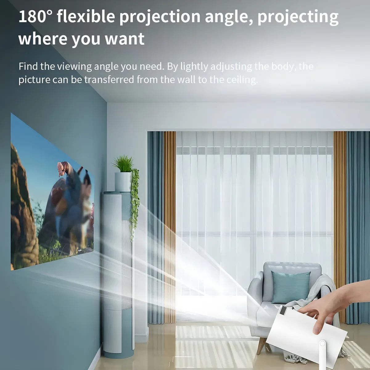 Mini Proyector Portátil Wifi Bt Control Remoto Color Blanco