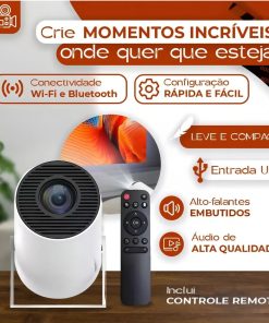 Mini Proyector Portátil Wifi Bt Control Remoto Color Blanco