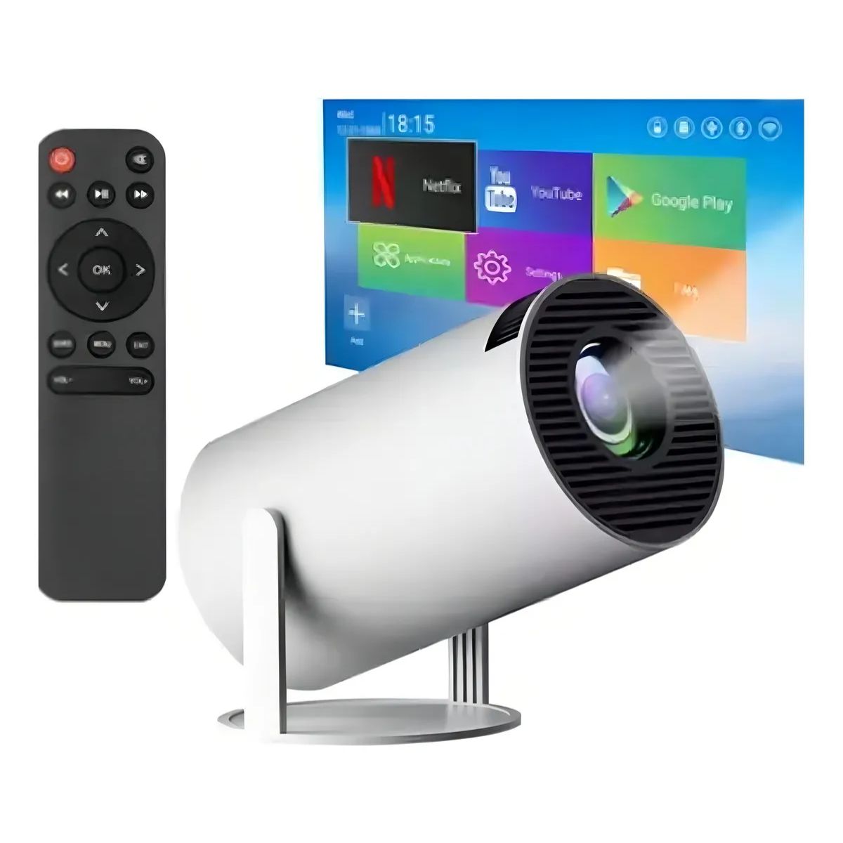 Mini Proyector Portátil Wifi Bt Control Remoto Color Blanco