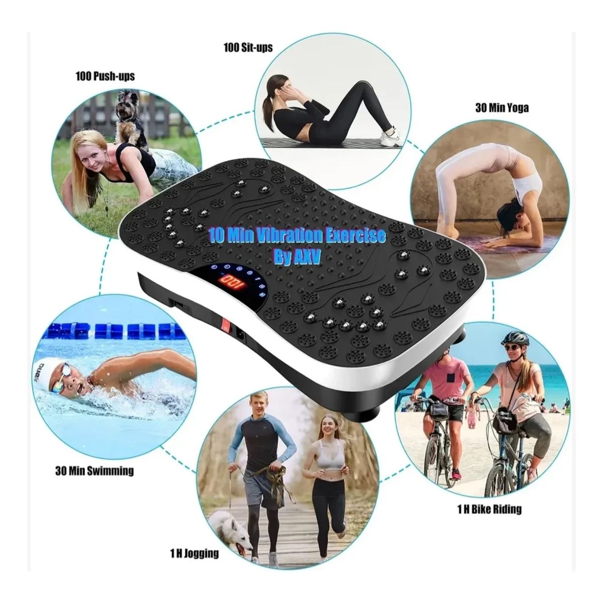 Plataforma Vibratoria 99 Niveles Control + Bandas 120 K