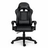 Silla Gamer Ergonómica Cuero Sintético Masaje Lumbar Negra