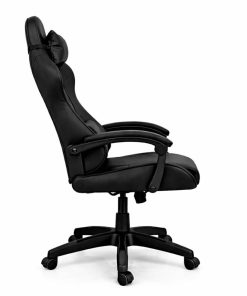 Silla Gamer Ergonómica Cuero Sintético Masaje Lumbar Negra