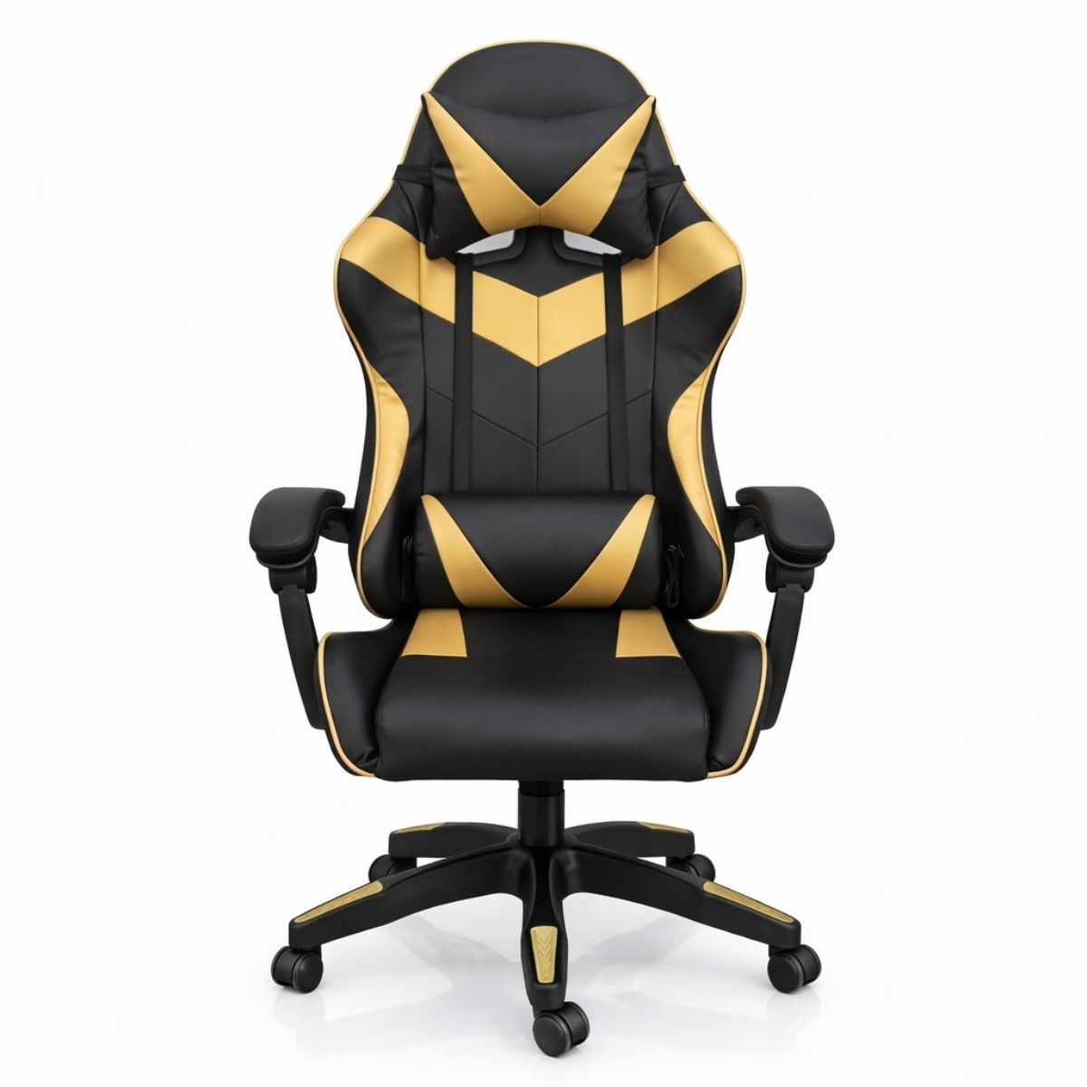 Copia - Silla Gamer Ergonómica Cuero Sintético Masaje Lumbar Negra
