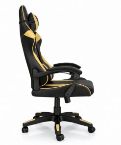 Copia - Silla Gamer Ergonómica Cuero Sintético Masaje Lumbar Negra