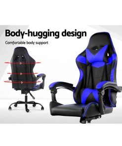 Silla Gamer Lumax Modelo Rom Super Oferta negro/azul-Gaming