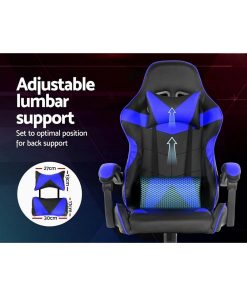 Silla Gamer Lumax Modelo Rom Super Oferta negro/azul-Gaming