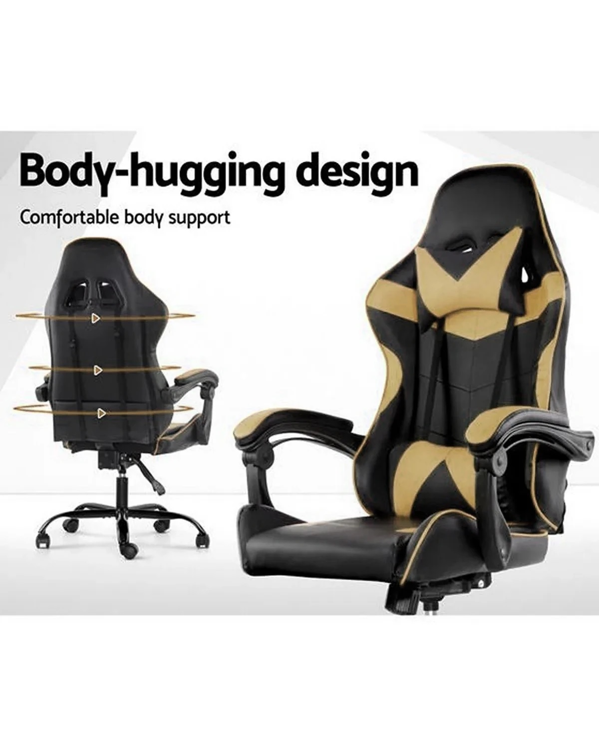 Silla Gamer Lumax Modelo Rom Super Oferta negro/dorado Silla Gamer Lumax Modelo Rom Super Oferta negro/dorado