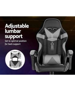 Silla Gamer Lumax Modelo Rom Super Oferta negro/gris -Gaming