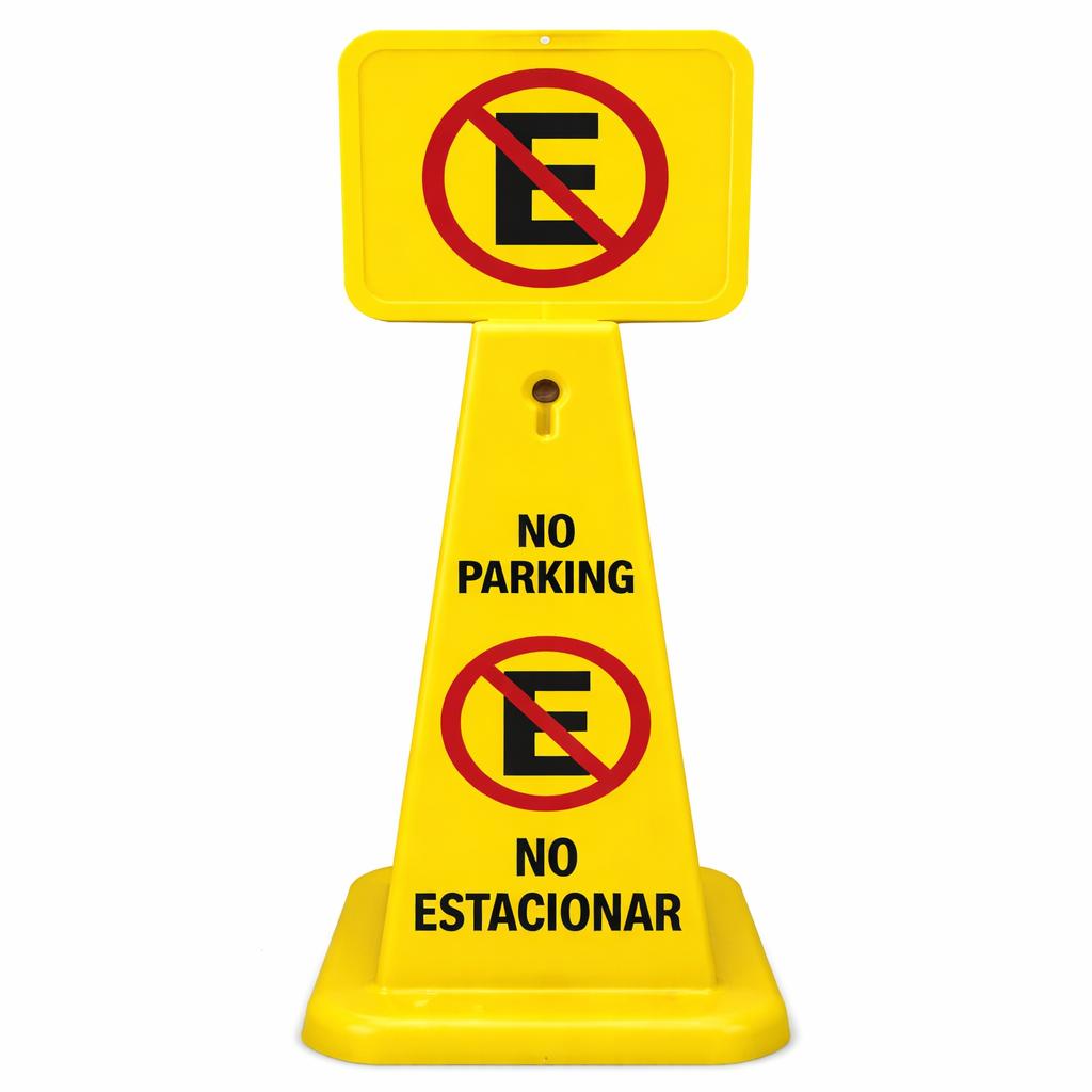 Cartel Cono Cuadrado ''No Estacionar" 1.3kgs 68cm - Vial Cartel Cono Cuadrado ''No Estacionar" 1.3kgs 68cm - Vial
