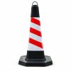 Cono De Carretera Rigido Base Negra Reflectivo 70cm Negro