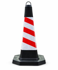 Cono De Carretera Rigido Base Negra Reflectivo 70cm Negro