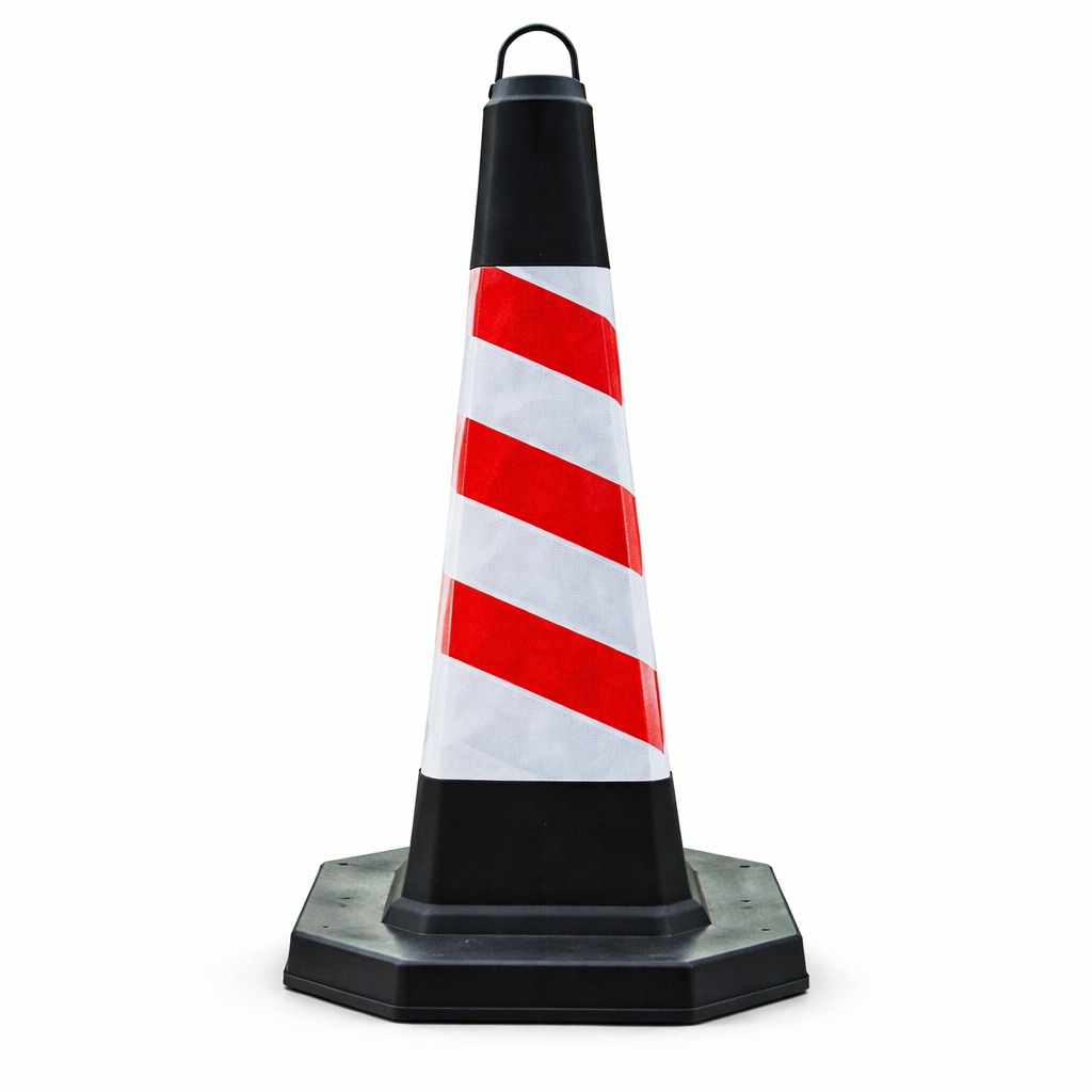 Cono De Carretera Rigido Base Negra Reflectivo 70cm Negro Cono De Carretera Rigido Base Negra Reflectivo 70cm Negro