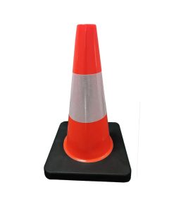 Cono De Carretera Rigido Base Negra Reflectivo 70cm - Vial