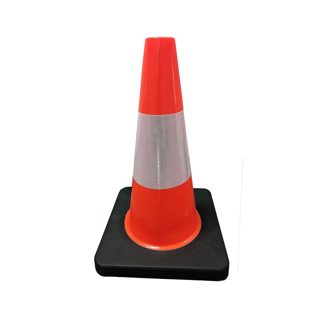 Cono De Carretera Rigido Base Negra Reflectivo 70cm - Vial Cono De Carretera Rigido Base Negra Reflectivo 70cm - Vial