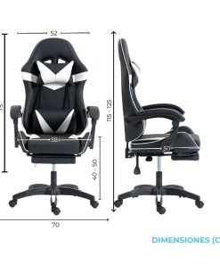 Copia - Silla Gamer SHOT-2025 Ergonómica Reclinable Con Apoyapiés Y Masajeador Negra/Roja