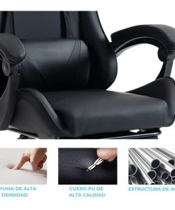 Copia - Silla Gamer SHOT-2025 Ergonómica Reclinable Con Apoyapiés Y Masajeador Negra/Roja