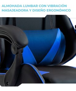 Copia - Silla Gamer SHOT-2025 Ergonómica Reclinable Con Apoyapiés Y Masajeador Negra/Roja