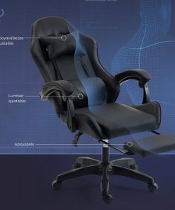 Copia - Silla Gamer SHOT-2025 Ergonómica Reclinable Con Apoyapiés Y Masajeador Negra/Roja