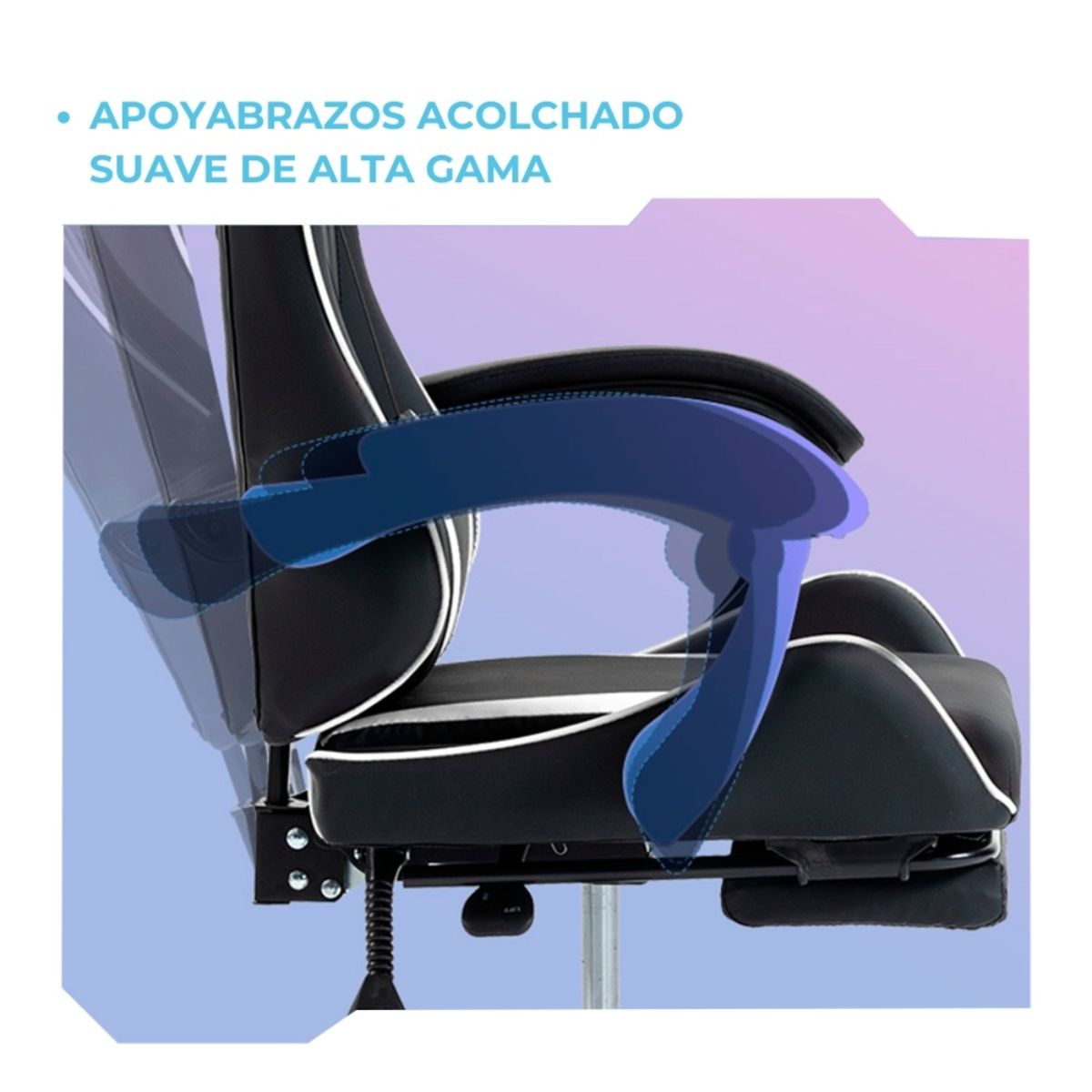 Copia - Silla Gamer SHOT-2025 Ergonómica Reclinable Con Apoyapiés Y Masajeador Negra/Roja