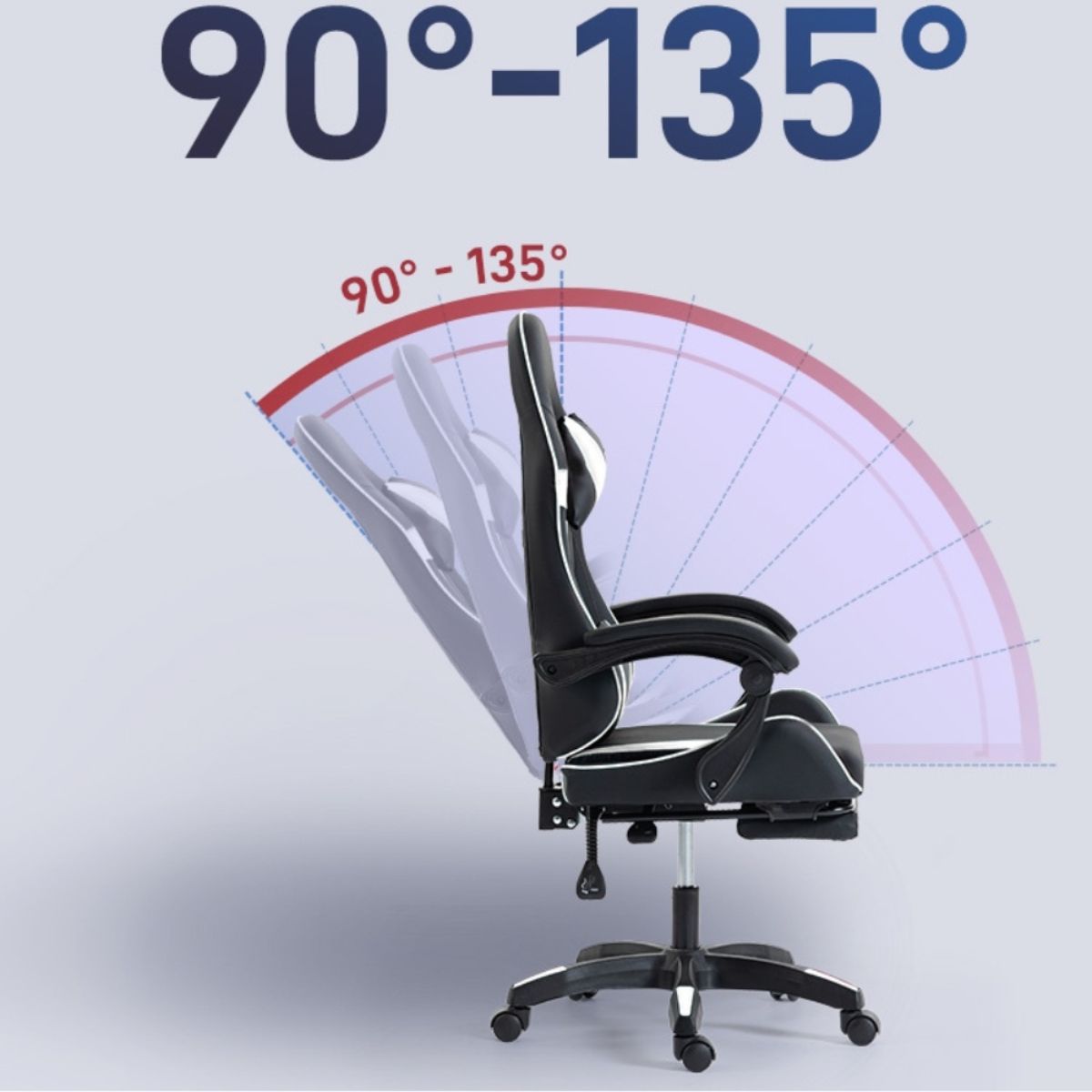 Copia - Silla Gamer SHOT-2025 Ergonómica Reclinable Con Apoyapiés Y Masajeador Negra/Roja