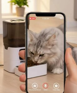 Dispensador Para Mascotas Automático Con Cámara Y Micrófono