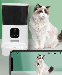 Dispensador Para Mascotas Automático Con Cámara Y Micrófono