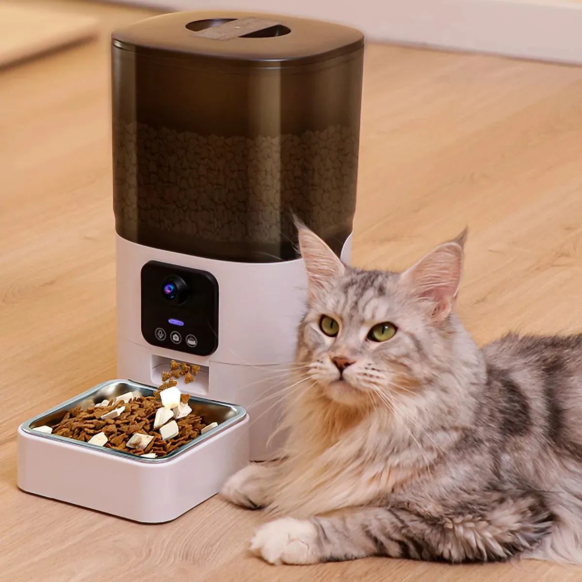 Dispensador Para Mascotas Automático Con Cámara Y Micrófono Dispensador Para Mascotas Automático Con Cámara Y Micrófono