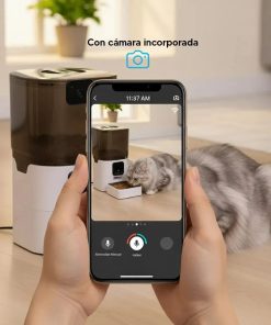 Dispensador Para Mascotas Automático Con Cámara Y Micrófono