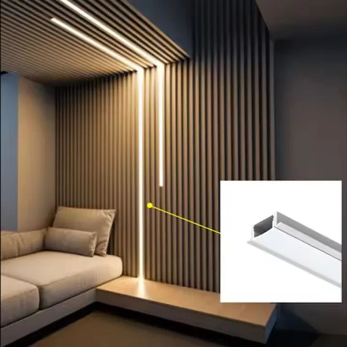 Luz Led NEUTRA Para Wpc Encastre, Luz De Wpc Panel 1 Metro Luz Led NEUTRA Para Wpc Encastre, Luz De Wpc Panel 1 Metro