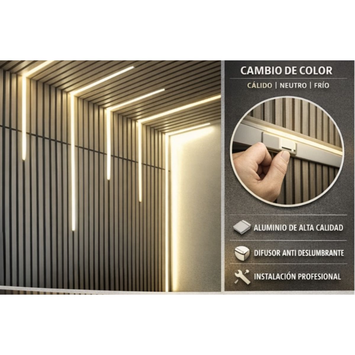 Luz Led Para Wpc Encastre, Luz De Wpc Panel 1 Metro Cálida Luz Led Para Wpc Encastre, Luz De Wpc Panel 1 Metro Cálida