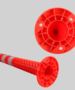 POSTE BOLARDO NARANJA 3 CINTAS REFLECTIVAS - 75 cm