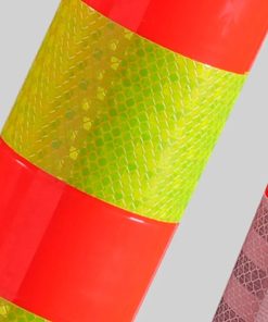 POSTE BOLARDO NARANJA 3 CINTAS REFLECTIVAS - 75 cm