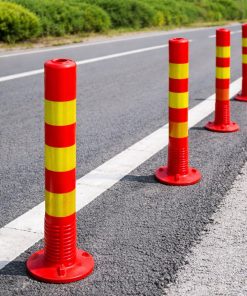 Poste Vial Bolardo Naranja 3 Cintas Reflectivas 75Cm 1.25Kgs