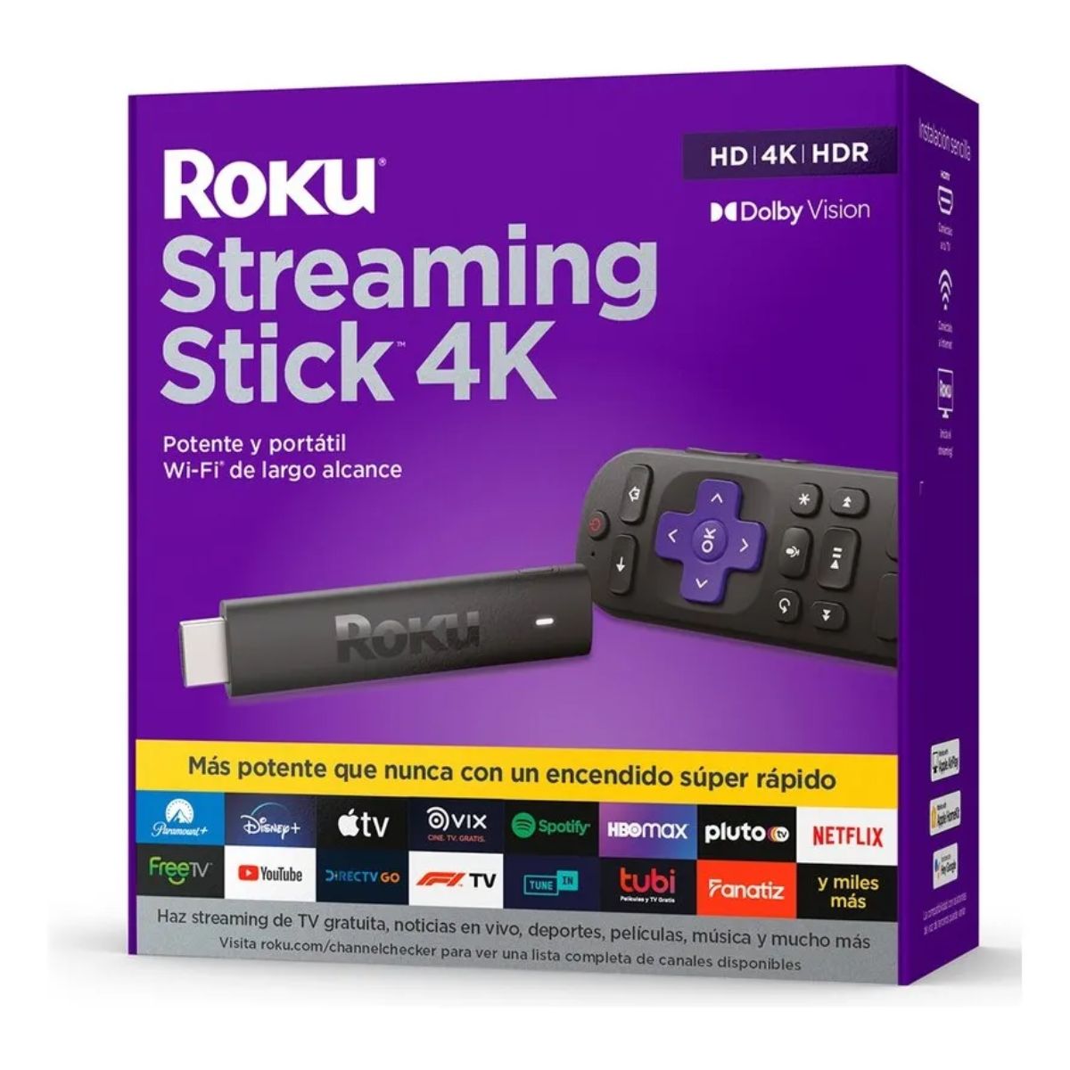Roku Streaming Stick 4K 3820 de voz 4K negro 1GB memoria RAM