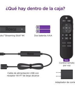 Roku Streaming Stick 4K 3820 de voz 4K negro 1GB memoria RAM
