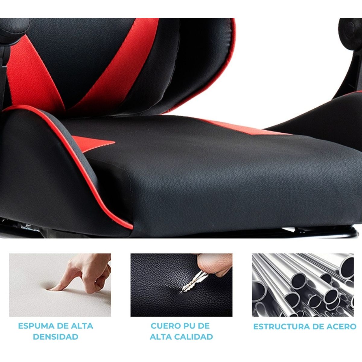 Silla Gamer SHOT-2025 Reclinable Y Masajeador Negra/Roja Silla Gamer SHOT-2025 Reclinable Y Masajeador Negra/Roja