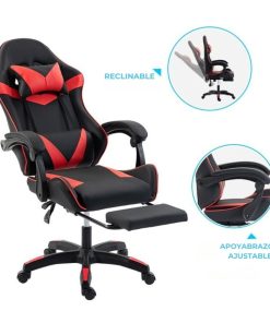 Silla Gamer SHOT-2025 Reclinable Y Masajeador Negra/Roja