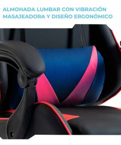 Silla Gamer SHOT-2025 Reclinable Y Masajeador Negra/Roja
